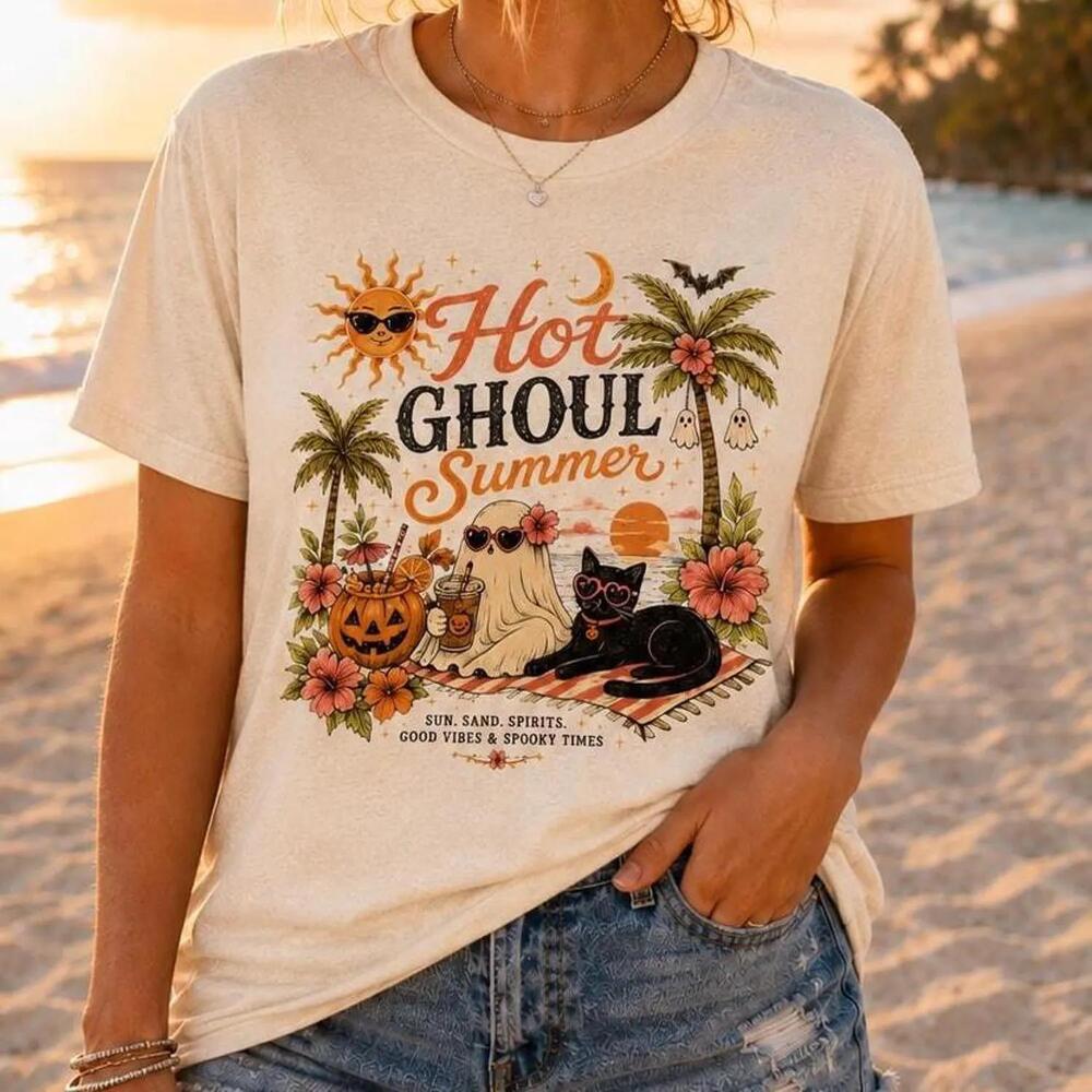 Hot Ghoul Summer Shirt Summerween Tee Spooky Beach Shirt